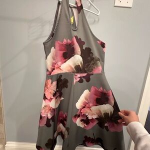 Charlotte Russe Gray Floral Mini Dress